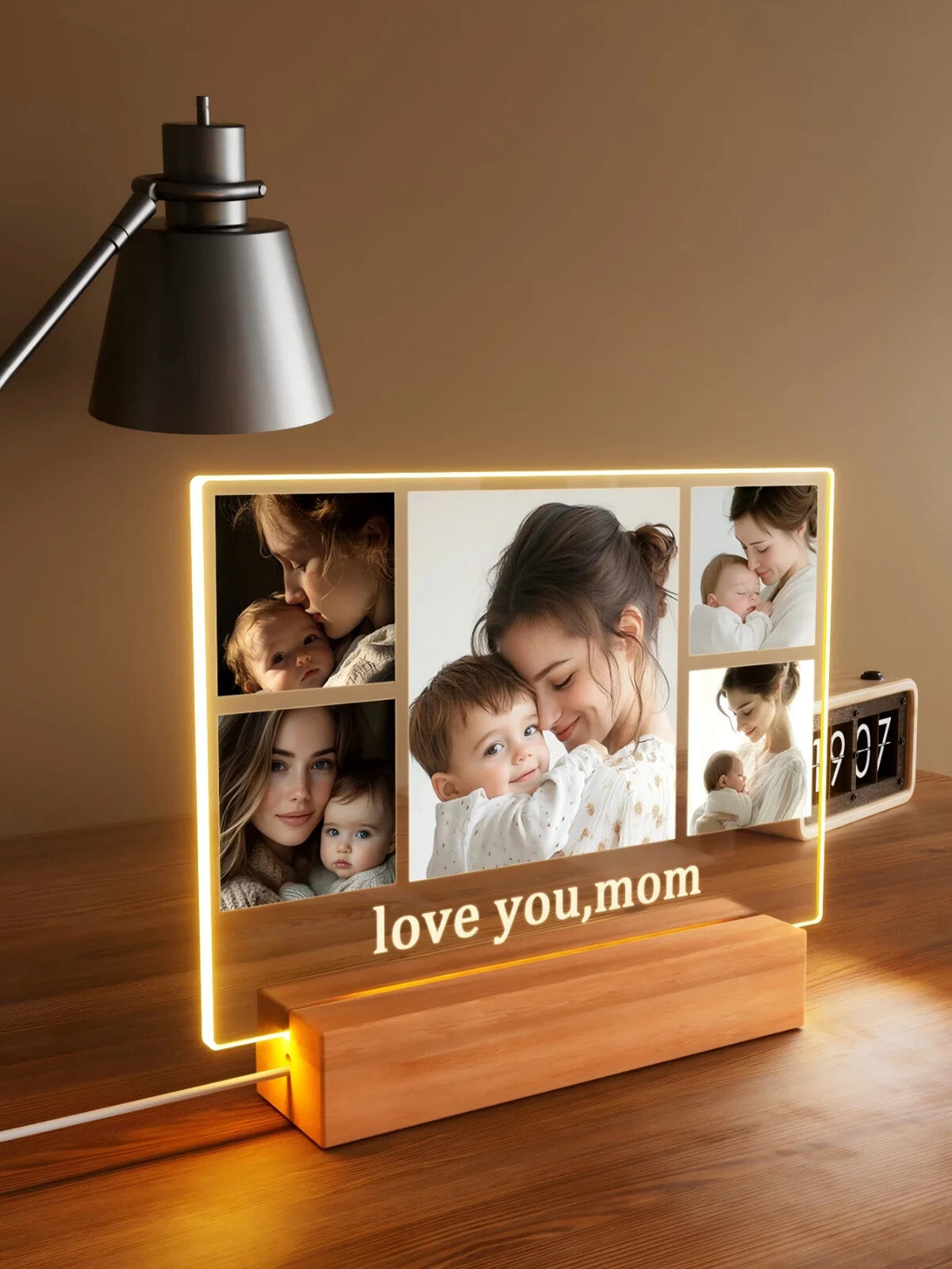 Personalised Mum Photo Frame - LED Light Up Plaque - Mothers Day Birthday Gift