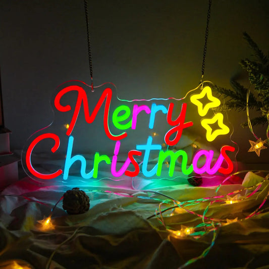 Merry Christmas Colorful Neon Sign - LED XMAS Light - Home Happy Store