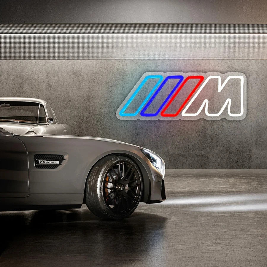M Sport BMW Neon Sign - Garage / Home Workshop LED Light - Man Cave Bar M3 etc