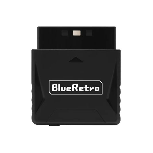 Wireless Bluetooth Controller Receiver - Playstation 1 & 2  - (Black) Blue Retro
