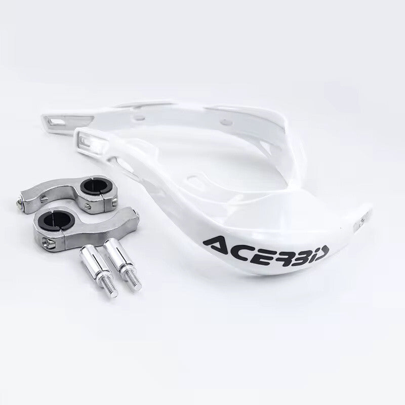 White Handlebar Bar Guards For Motocross Enduro - Mount Kit KTM HONDA etc Hand