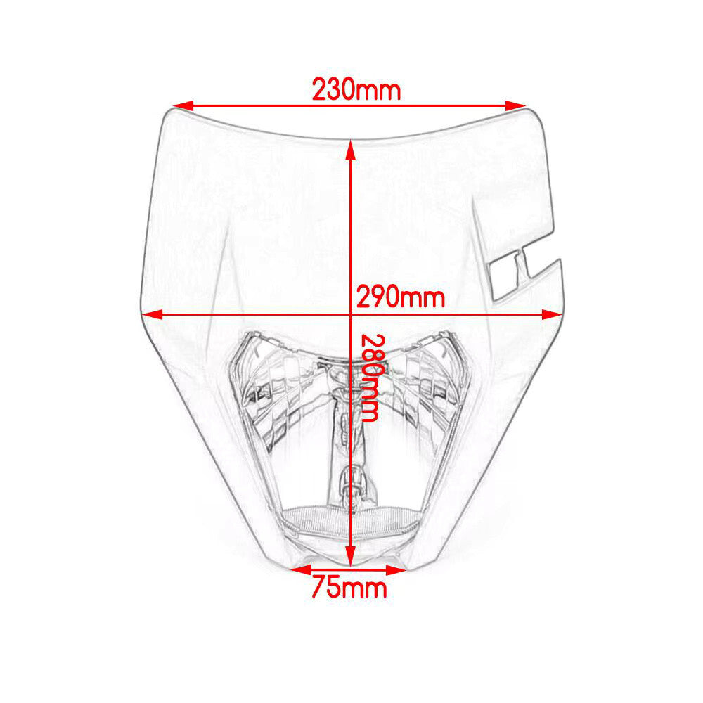 Universal Supermoto Enduro Headlight - For Honda Suzuki Yamaha Motorcycle WHITE