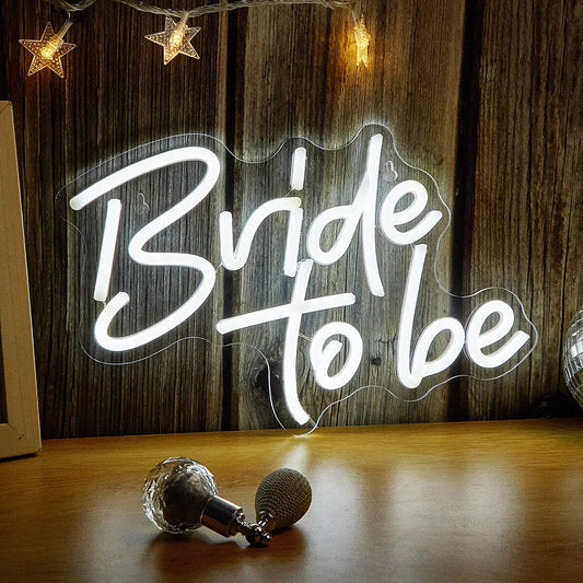 Bride to be Neon Sign - White LED Neon Light - Wall Decor Wedding Hen Party USB