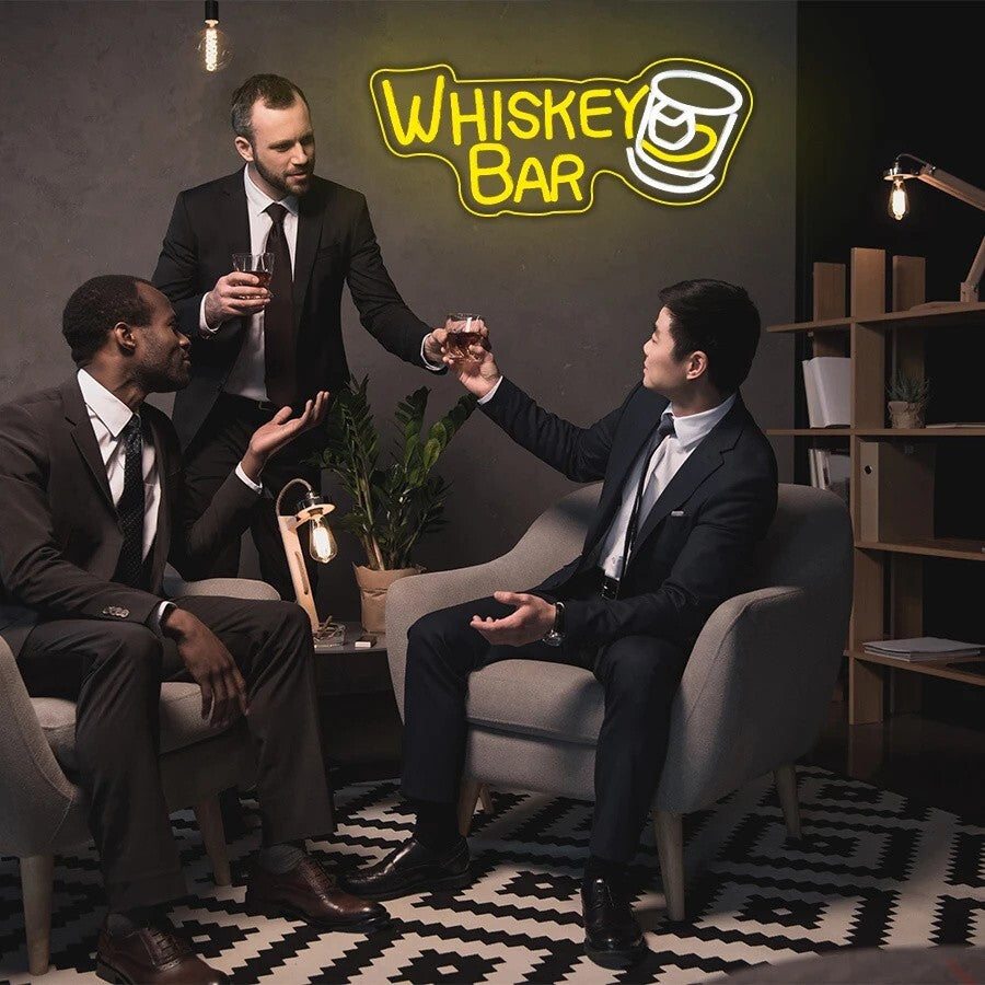 Whiskey Bar Neon Light - Alcohol Club Sign - Pub Home etc LED
