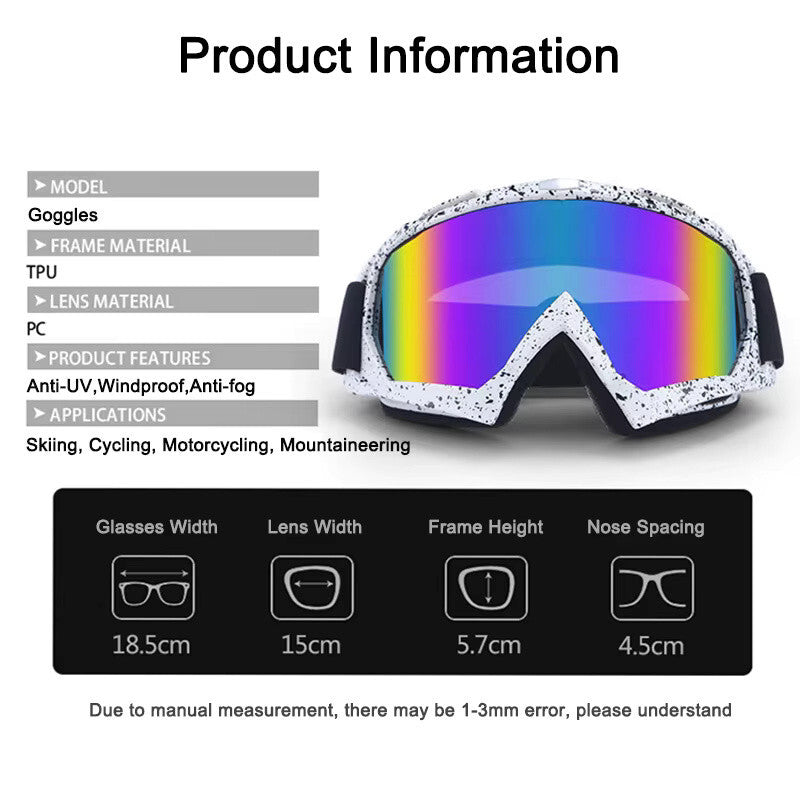 Anti-Fog Ski Goggles - UV400 Adult Men / Women Protection with Dual Lens