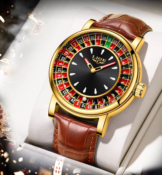 Men's Roulette Table Watch - Analogue Fathers Day Christmas Casino Gift Novelty