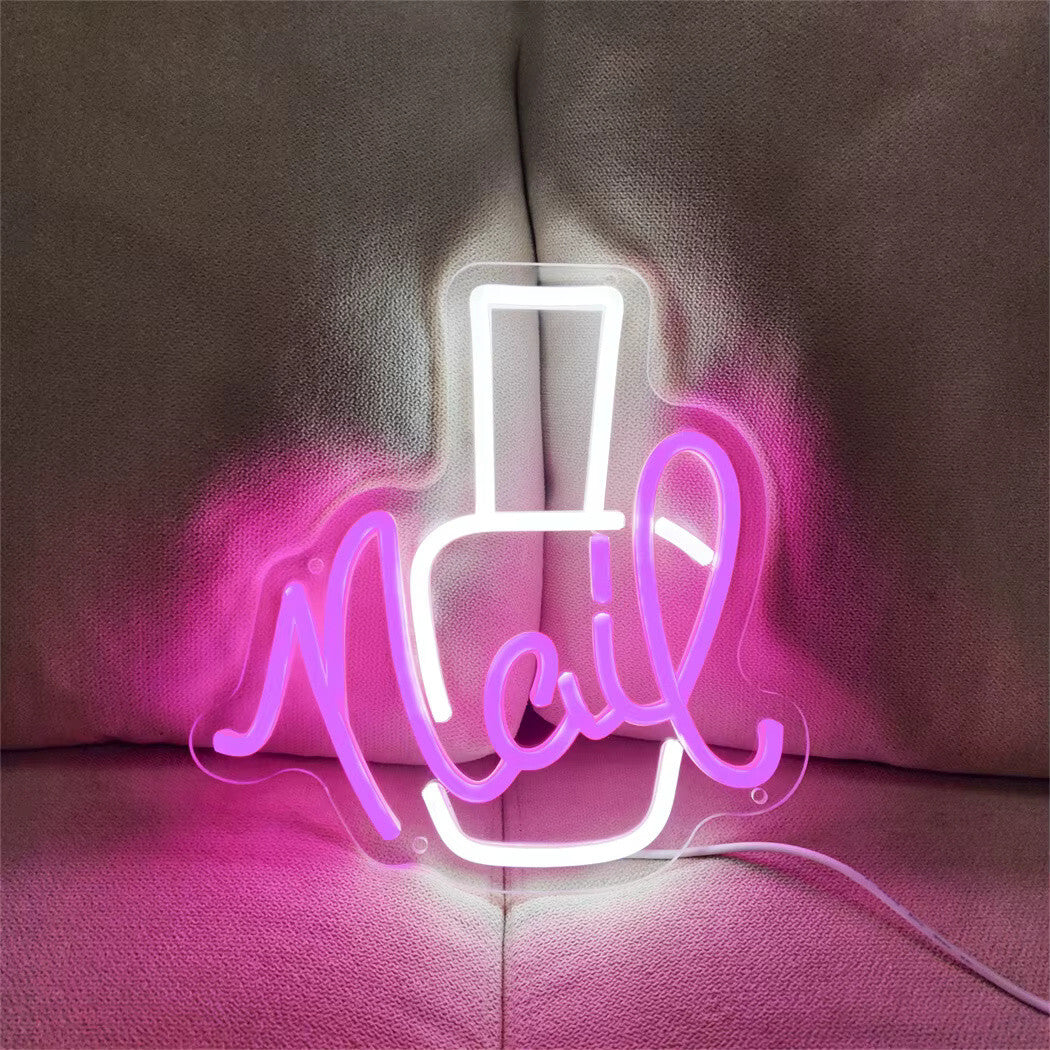 Nail Salon Neon Sign LED Light -Beauty Bar Lights Womens Self Care Room Nails
