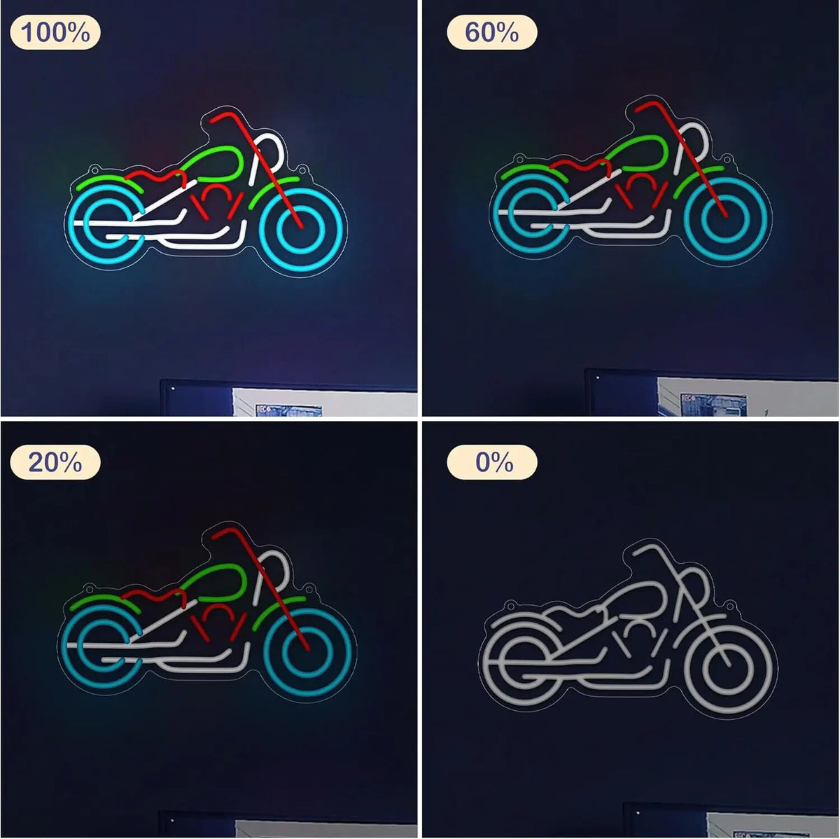 Motorbike Neon Sign - Home LED Light - Man Cave Bar Motorcycle Harley Davidson