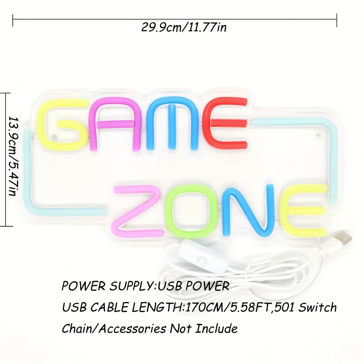 Game Zone LED Neon Light - Gaming Sign Wall Gift Nintendo Playstation Xbox Retro
