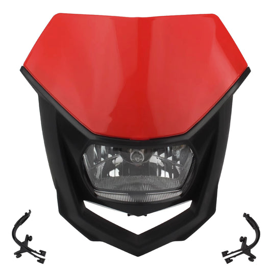 Universal Supermoto Enduro Headlight - For Suzuki Yamaha Honda Motorcycle Red