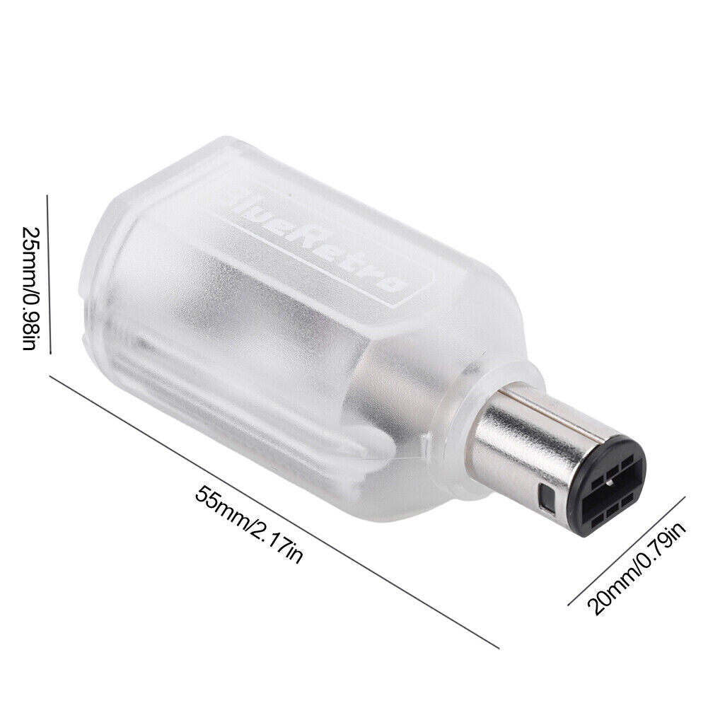 Wireless Bluetooth Receiver - Nintendo Gamecube  - (Transparent) Blue Retro