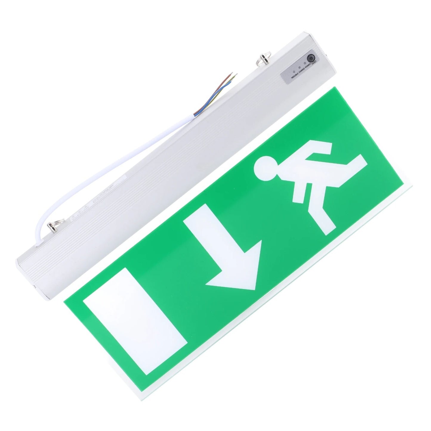 Emergency Fire Exit LED Lighting Sign Light Safety Fitting Hanging Maintained