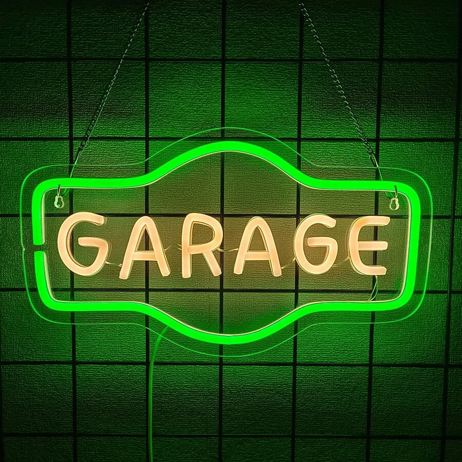 Garage / Home Workshop Neon Sign - Home LED Light - Man Cave Bar etc USB Powered