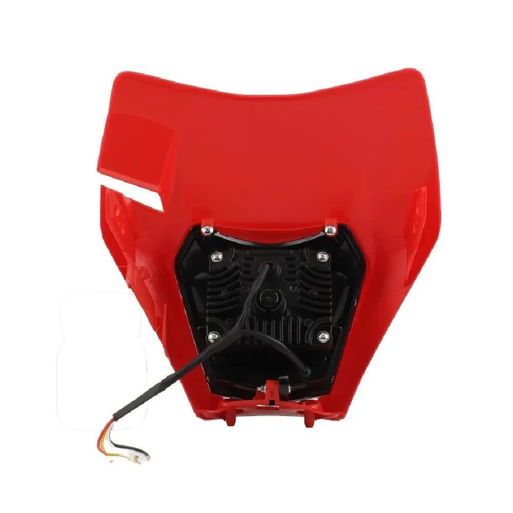 Universal Supermoto LED Headlight - For Kawasaki Suzuki Yamaha Motorcycle Red