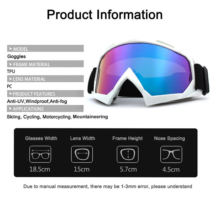 Anti-Fog Ski Goggles - UV400 Adult Men / Women Protection with Dual Lens