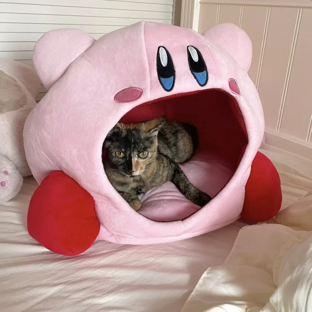 Kirby Cute Cat / Pet Bed - Animal Pillow Pink Hat Plush Toy Cat Nintendo