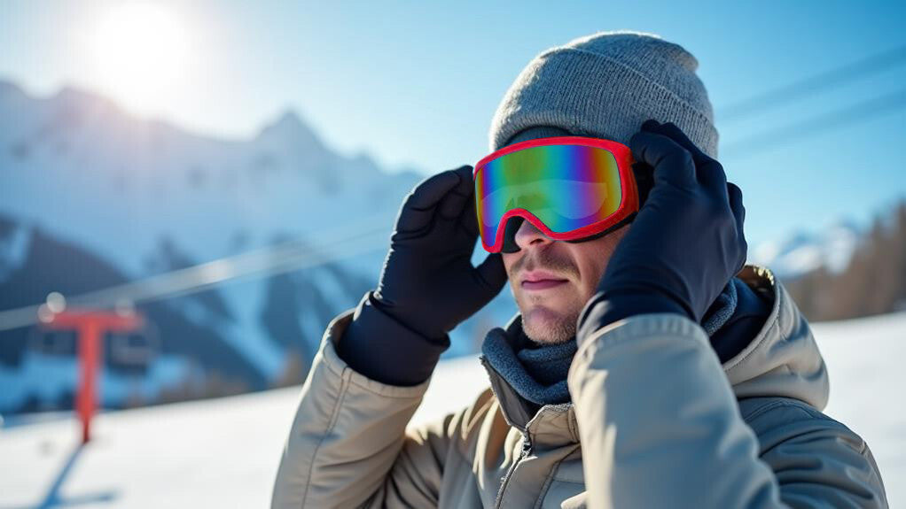 Anti-Fog Ski Goggles - UV400 Adult Men / Women Protection with Dual Lens Red