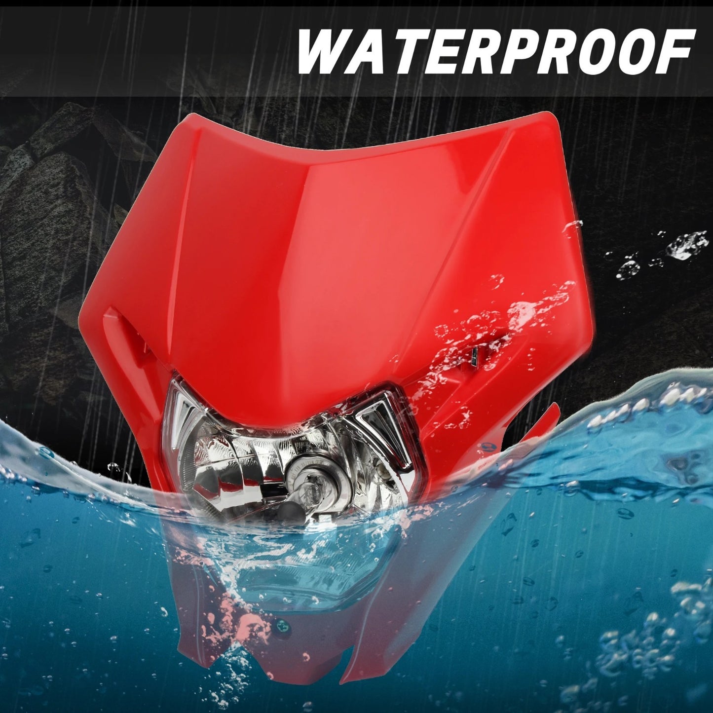 Universal Supermoto Enduro Headlight - For Honda Suzuki Yamaha Motorcycle Red