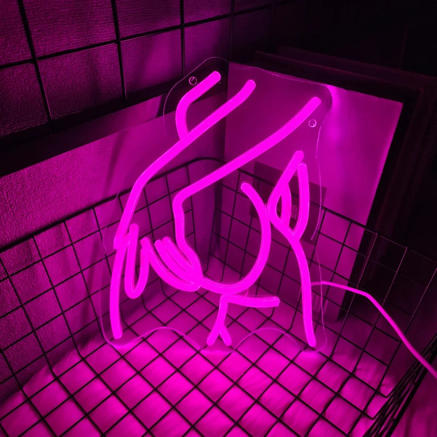 Stripper / Burlesque Girl Neon Sign - LED Light - Wall Strip Club Sexy Booty USB