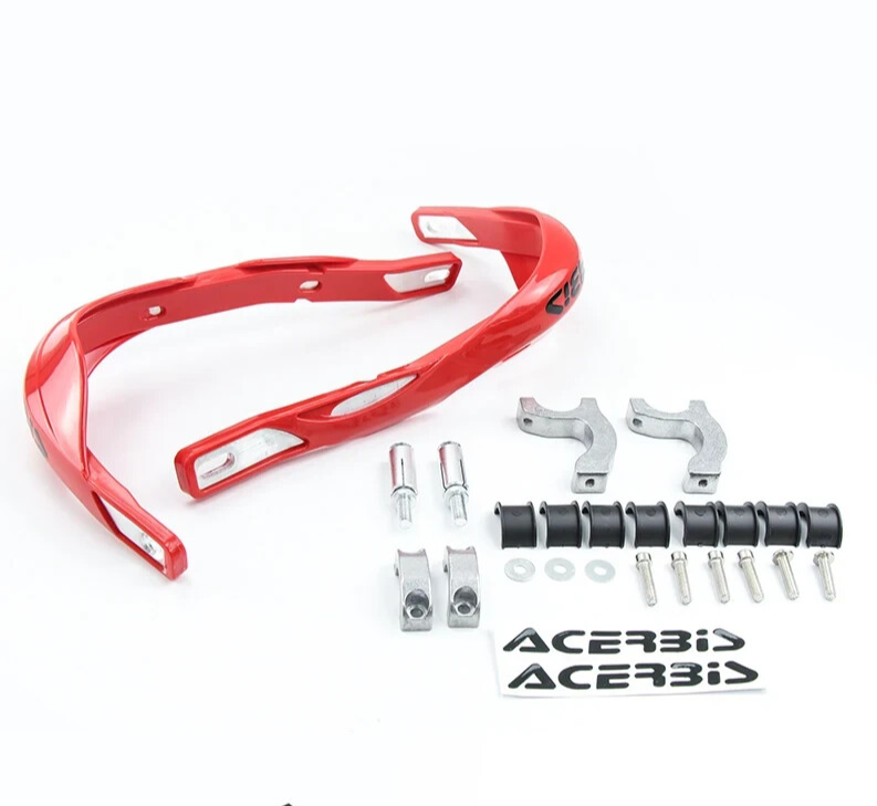Red Handlebar Bar Guards For Motocross Enduro - Mount Kit KTM HONDA etc Hand