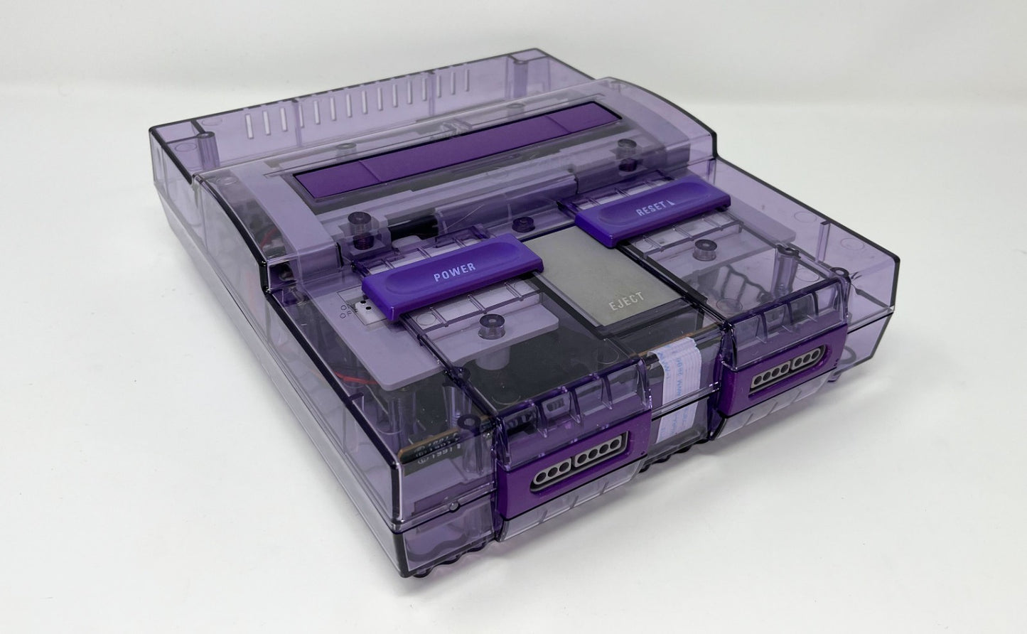 Replacement Shell Case for Nintendo SNES Console US VERSION - Transparent Purple