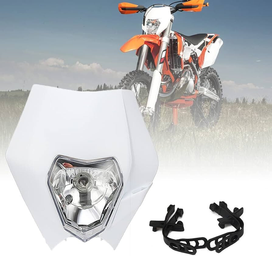 Universal Supermoto Enduro Headlight - For Honda Suzuki Yamaha Motorcycle White