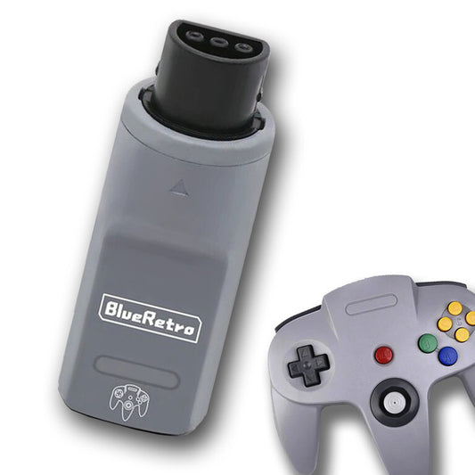 Wireless Bluetooth Receiver - Nintendo N64  - (Grey) Blue Retro