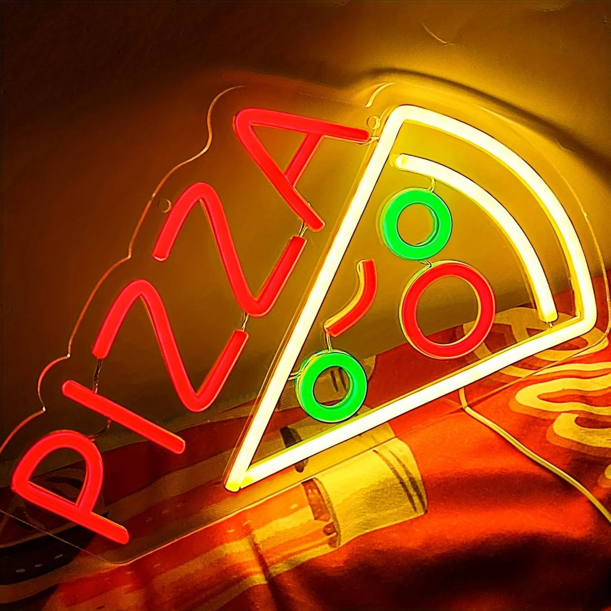 Pizza Slice Neon Sign - LED Light Fast Food Pizza Shop Takeaway Italian