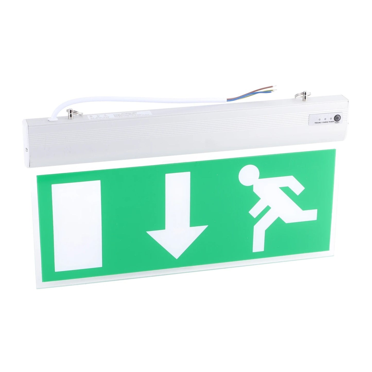 Emergency Fire Exit LED Lighting Sign Light Safety Fitting Hanging Maintained