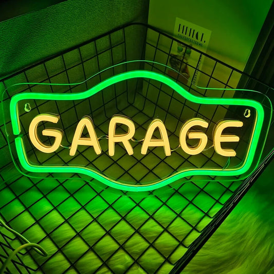 Garage / Home Workshop Neon Sign - Home LED Light - Man Cave Bar etc USB Powered