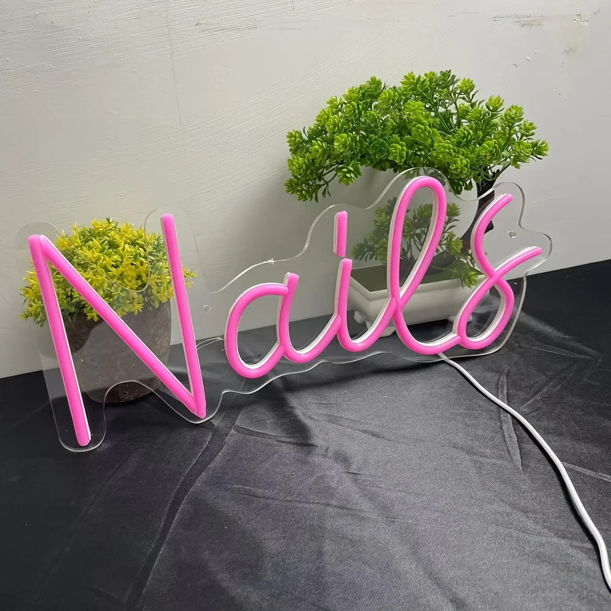 Nail Salon Light Neon Sign - Beauty Bar Lights Womens Nails Self Care Room LED