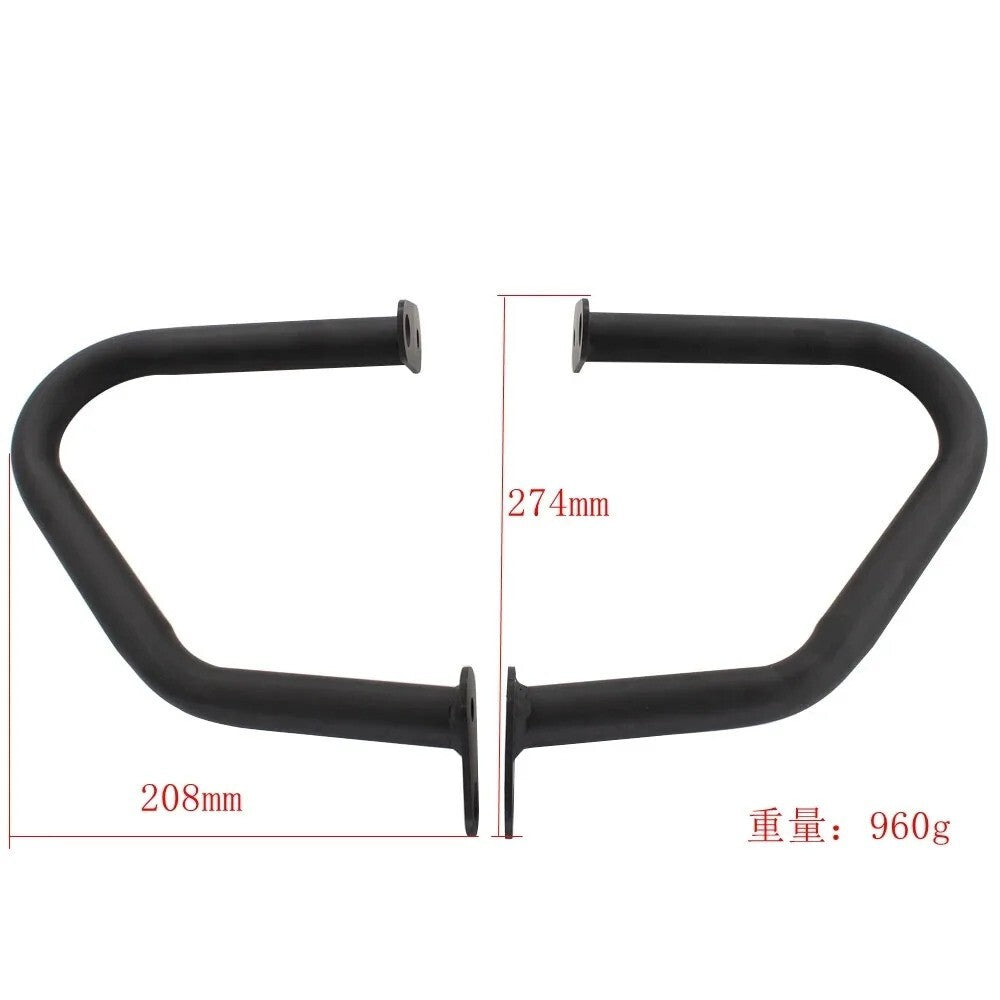 Black Engine Guard Crash Bar - For Triumph Bonneville T100 T120 Bobber 16-24