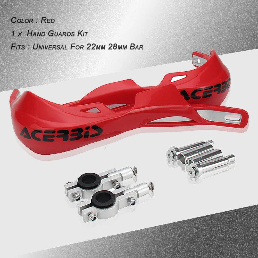 Red Handlebar Bar Guards For Motocross Enduro - Mount Kit KTM HONDA etc Hand