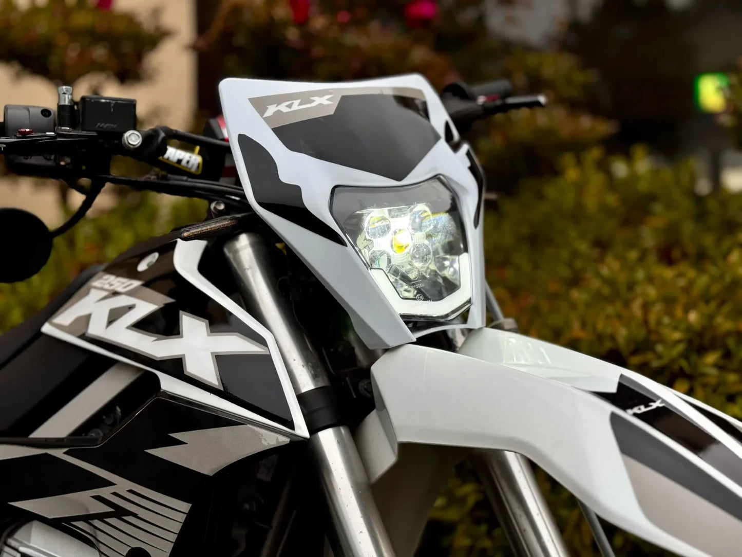 Universal Supermoto LED Headlight - For Kawasaki KTM Yamaha WHITE Motorcycle etc