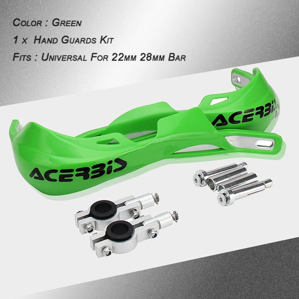 Green Handlebar Bar Guards For Motocross Enduro - Mount Kit Kawasaki Hand Guard