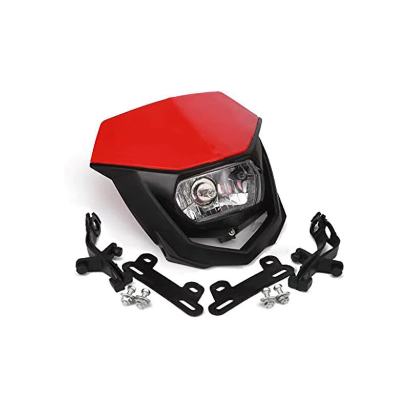 Universal Supermoto Enduro Headlight - For Suzuki Yamaha Honda Motorcycle Red