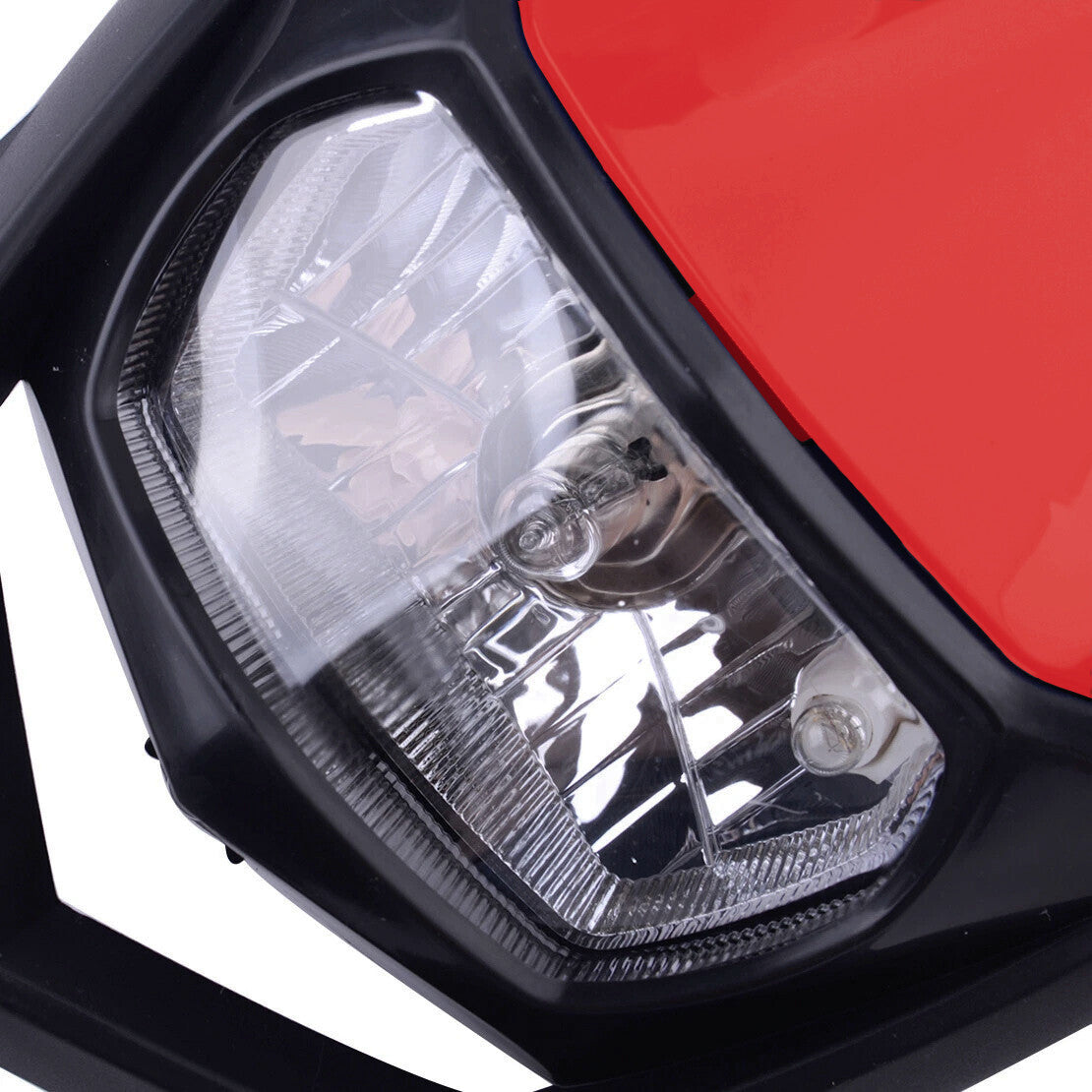 Universal Supermoto Enduro Headlight - For Suzuki Yamaha Honda Motorcycle Red