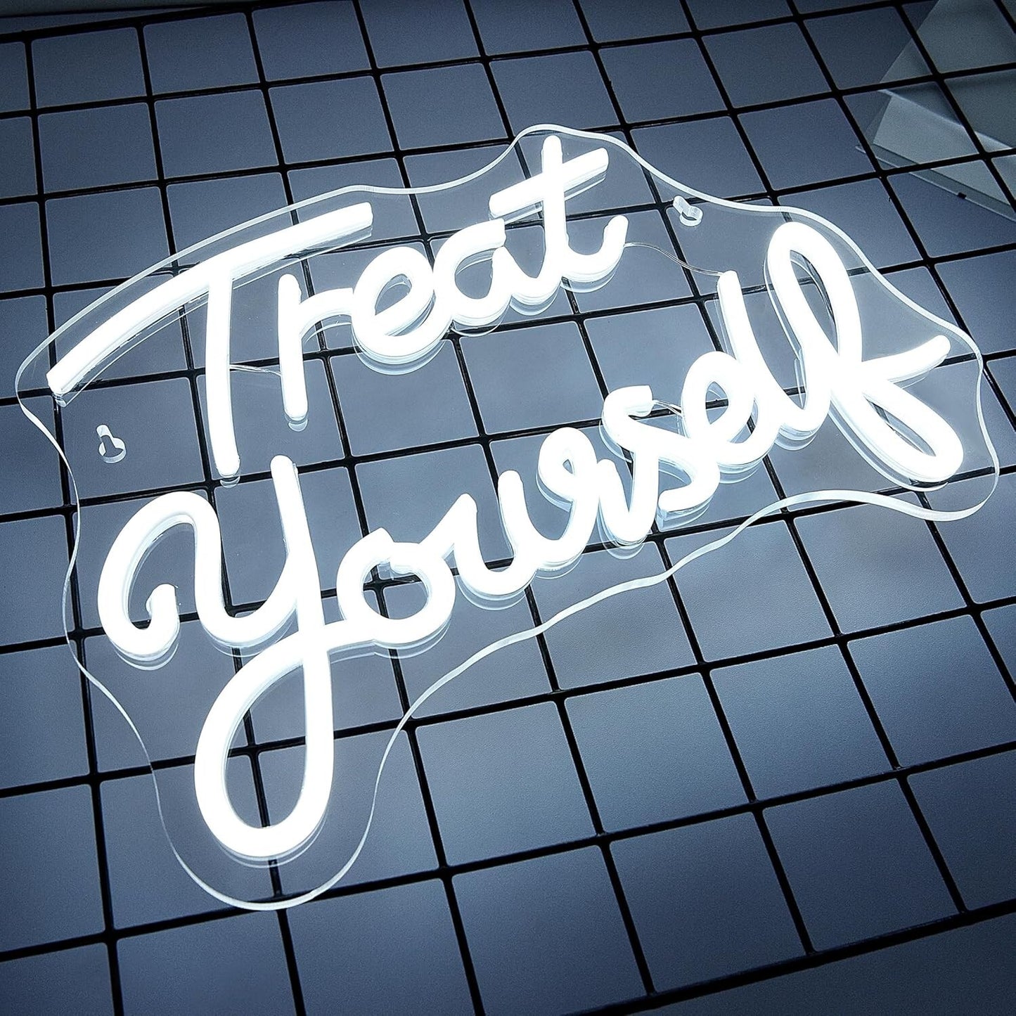 Treat Yourself Neon Sign -Hair Dresser Beauty Salon Nails Lips Light LED