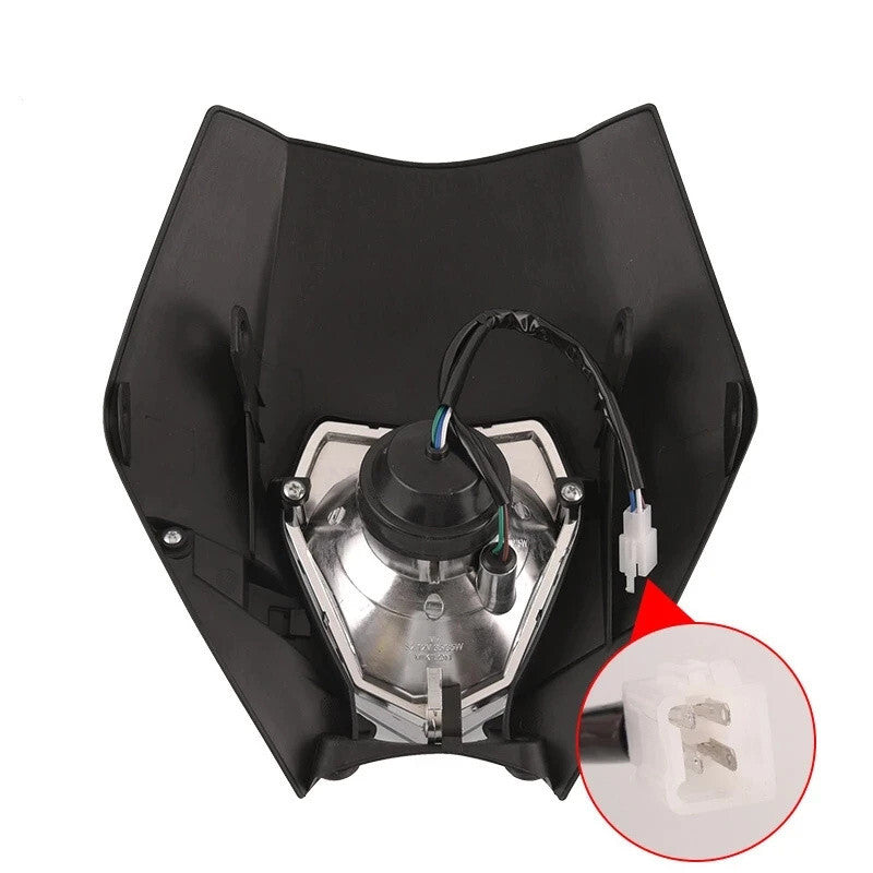 Universal Supermoto Enduro Headlight - For Honda Suzuki Yamaha Motorcycle Black