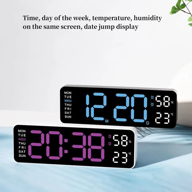 Digital Gym Wall Clock - Alarm Temperature / Time & Date gage Fitness Workout