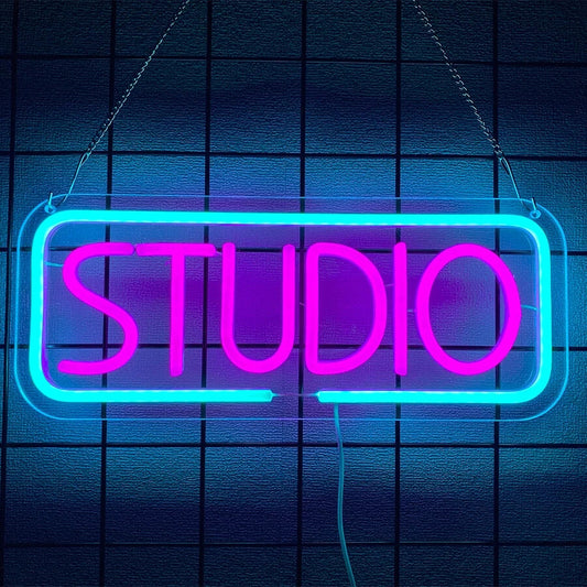 STUDIO Neon Sign - LED Light For MAN CAVE Home Club Etc - Wall Hanging USB