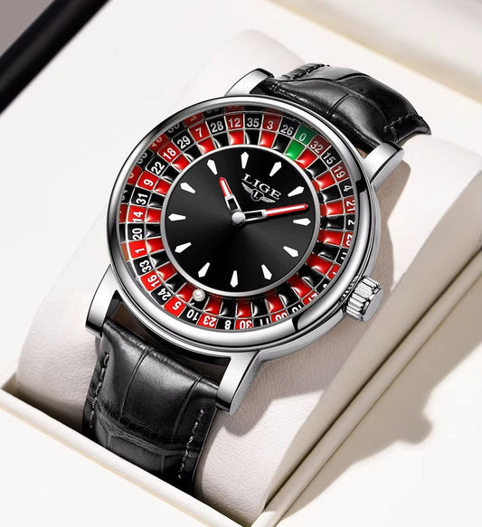 Men's Roulette Table Watch - Analogue Fathers Day Christmas Casino Gift Novelty