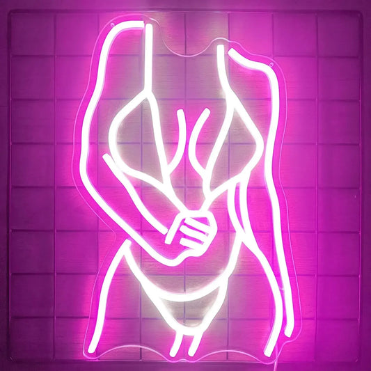 Stripper Girl Neon Sign - LED Light - Wall Strip Club Sexy Bikini Hot Party USB