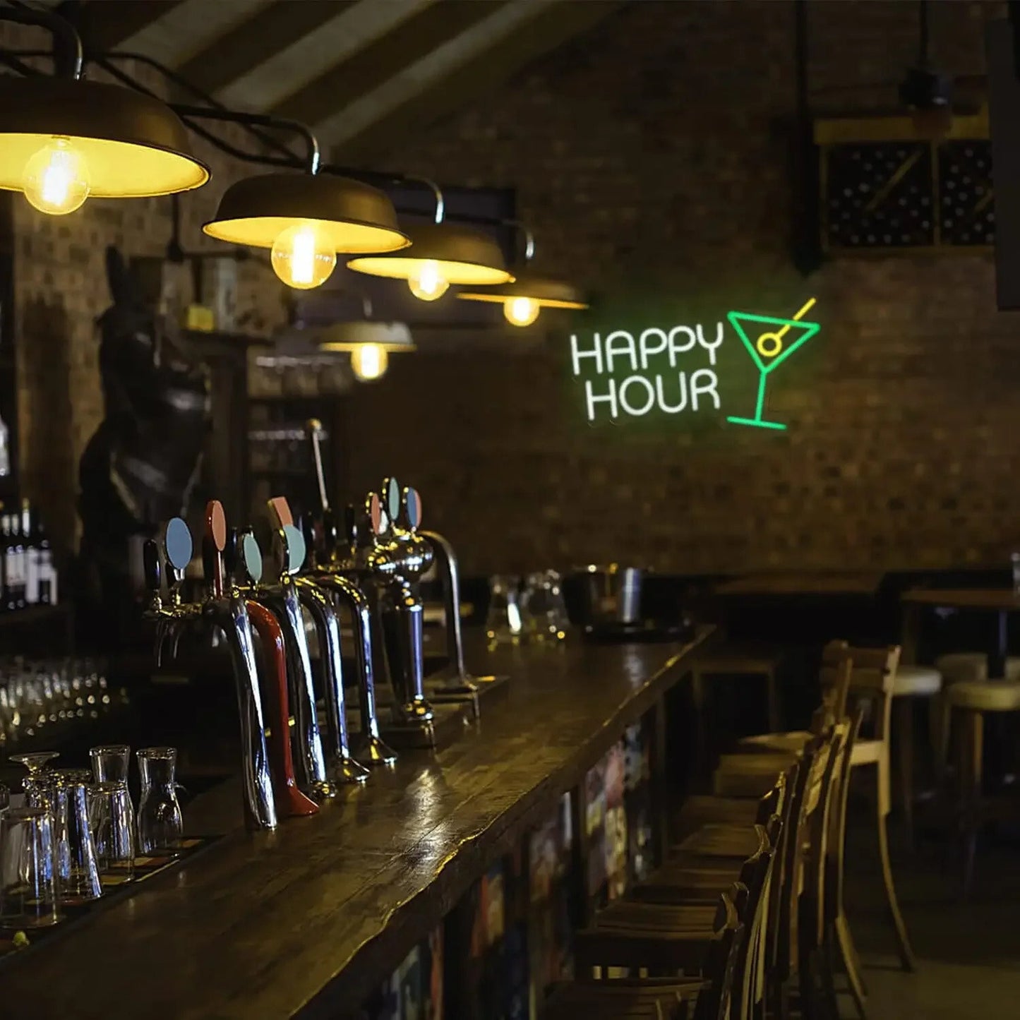 Happy Hour Neon Light - Cocktail Bar Sign - Pub Home Club etc LED