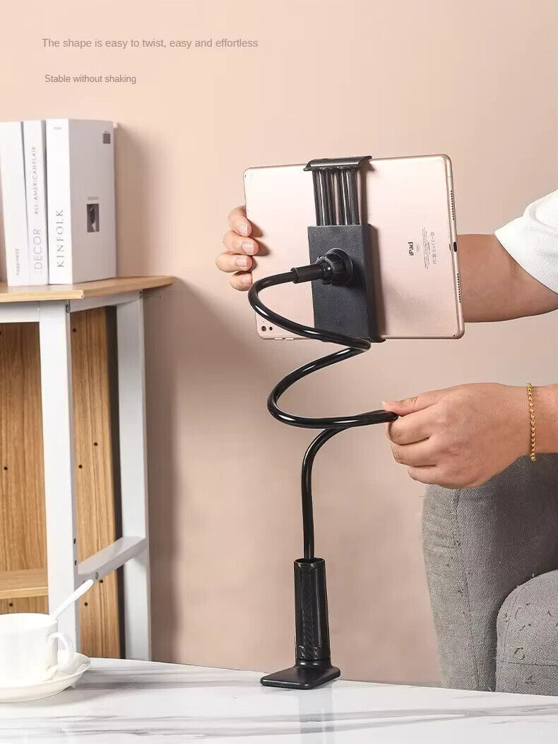 Adjustable Gooseneck Tablet Holder- Flexible Mount Bedside Stand Universal Ipad