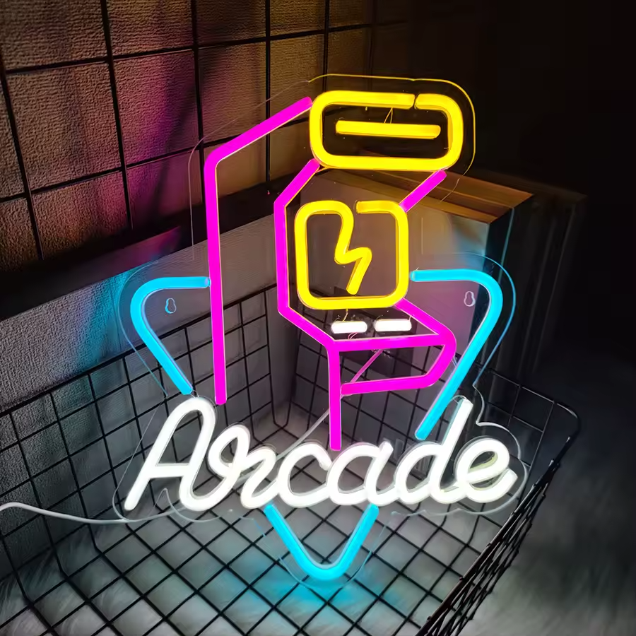 Arcade Machine LED Neon Light - Gaming Sign Wall Gift Man Cave 80s Xbox Retro
