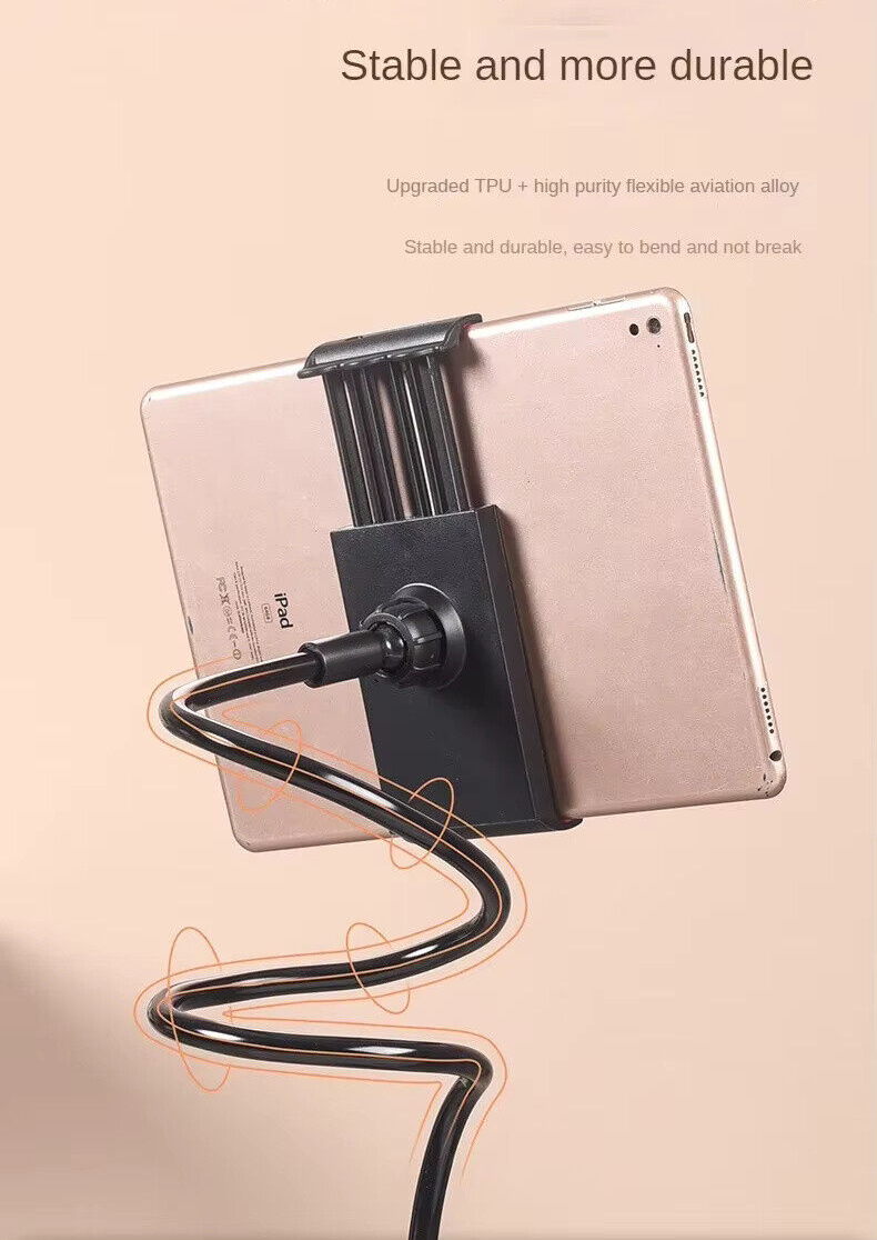 Adjustable Gooseneck Tablet Holder- Flexible Mount Bedside Stand Universal Ipad