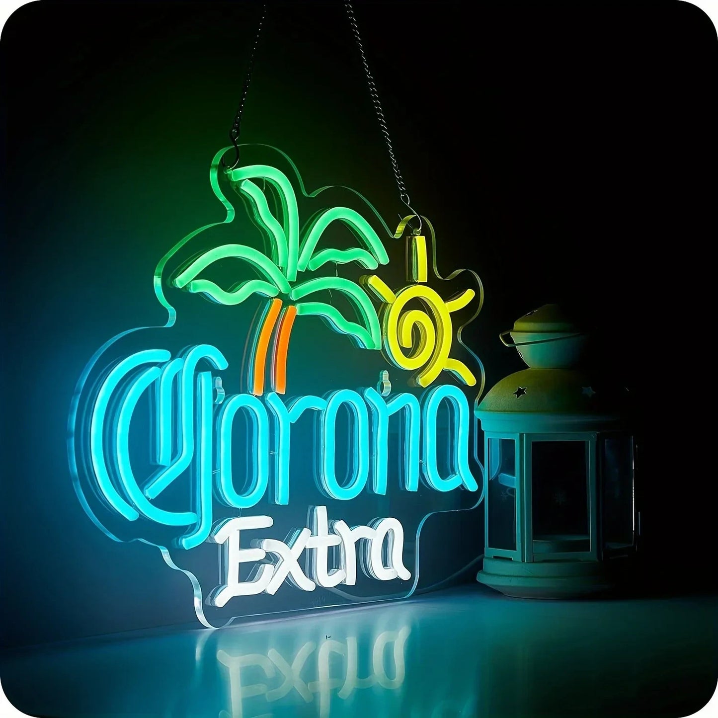 Corona Extra Bar Neon Light - LED Palm Sign - Pub Home Cocktail Club Alcohol