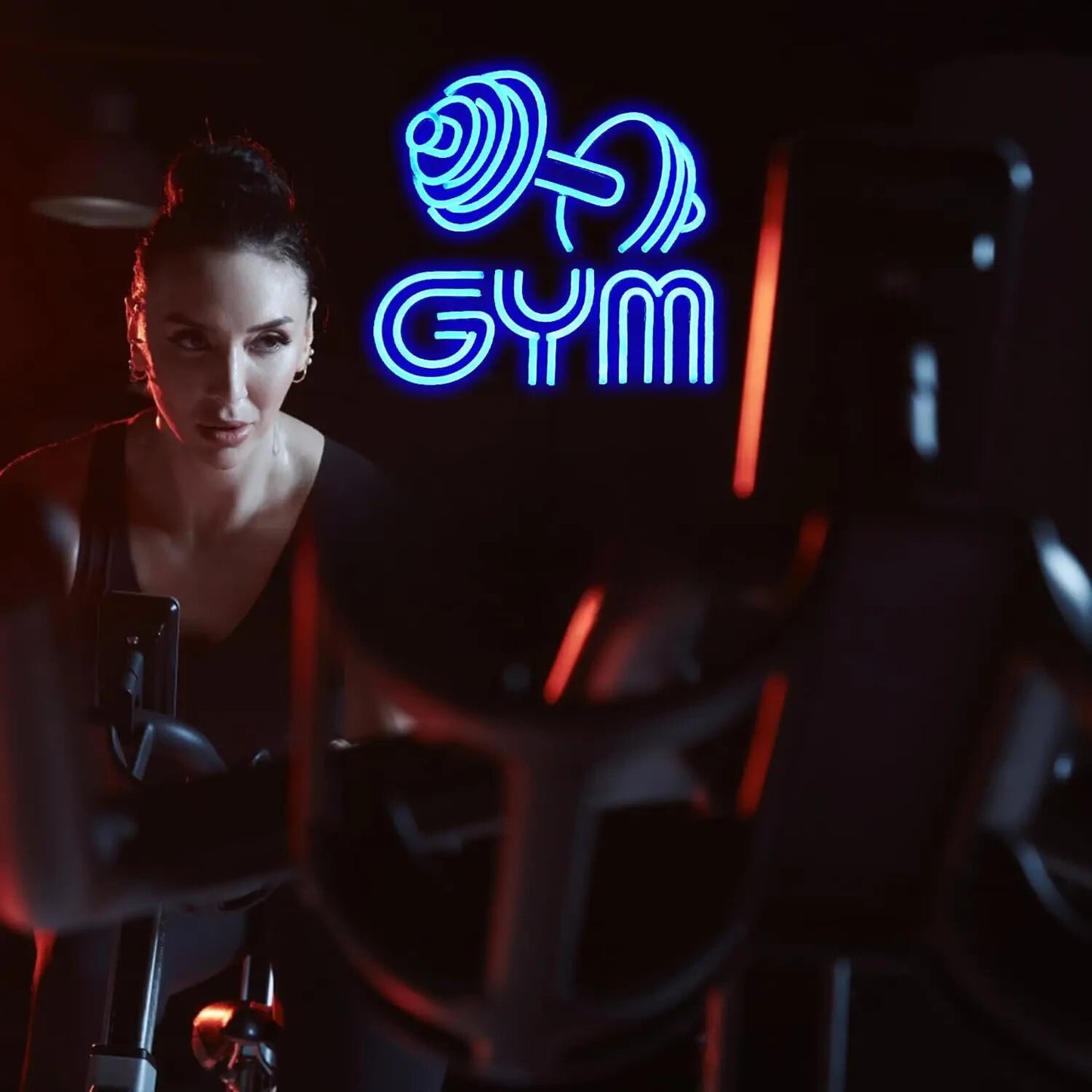 Gym Dumbbell Neon Sign - LED Weightlifting Light – Fitness Barbell USB Powered