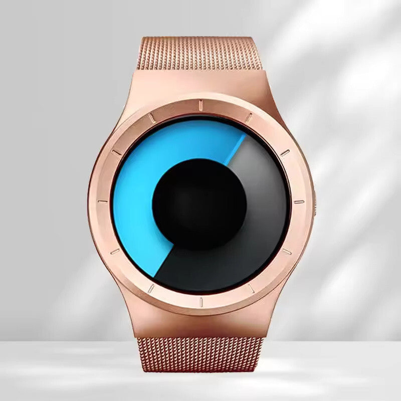 Numberless Watch - Liquid Blue Display - Mothers Day Gift Novelty Unique Unisex